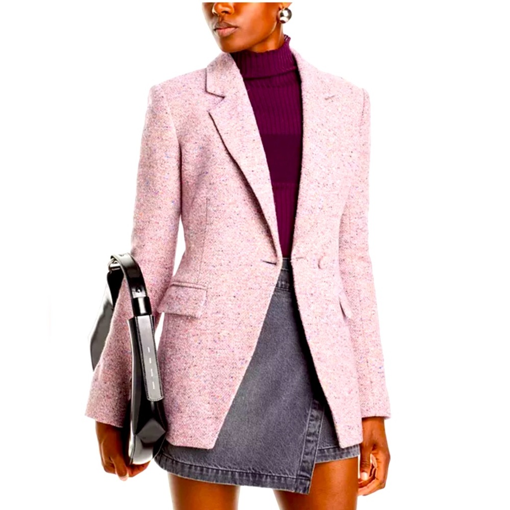 Derek Lam Light Pink Tweed Blazer Noah single breasted